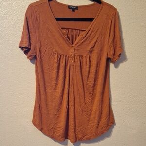 Rubbish Burnt Orange Short Sleeve Top